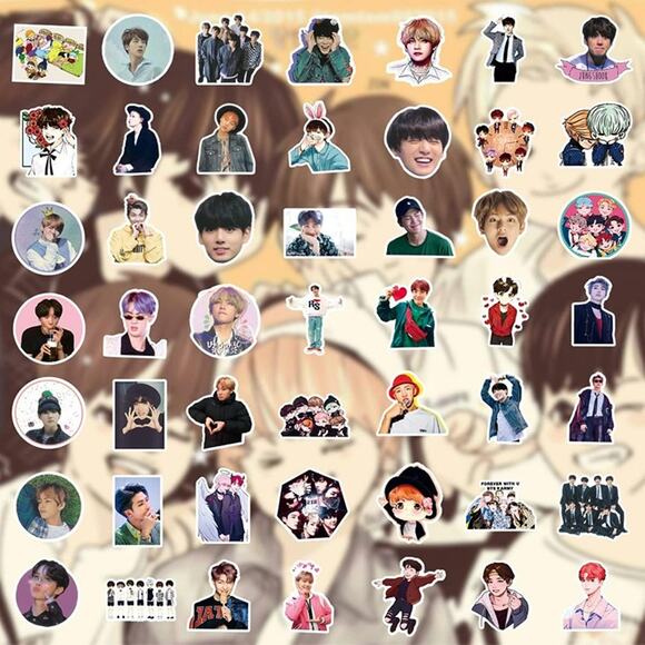 100 PCS BTS Stickers Vinyl Waterproof Stickers for Water Bottle, Mugs,Phones,etc - Picture 2 of 6